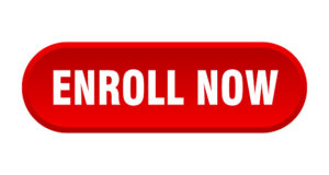 enroll now button. enroll now rounded red sign. enroll now